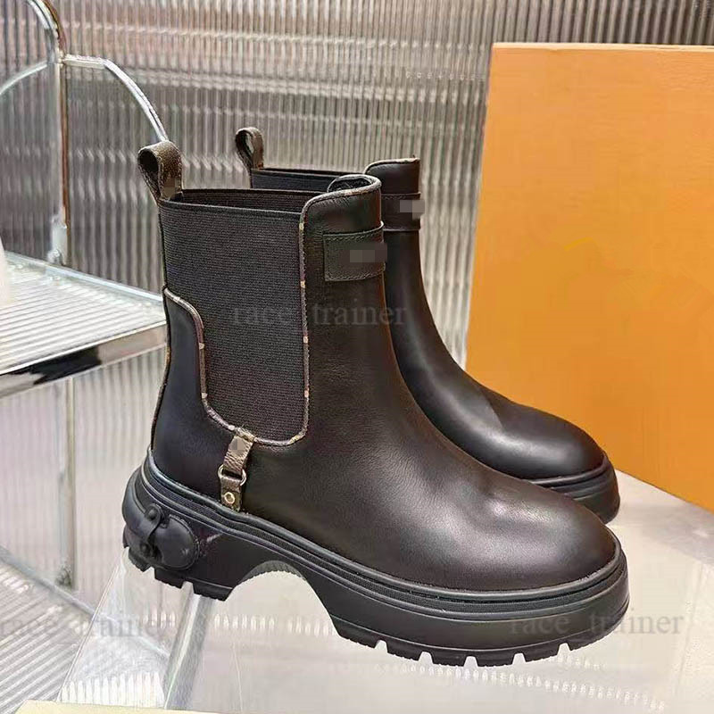 Squad Midtown boot Womens Black Leather Biker Boots Metal Buckle Chunky Platform Combat Motorcycle Ankle Tall Boots 26 10.14 02