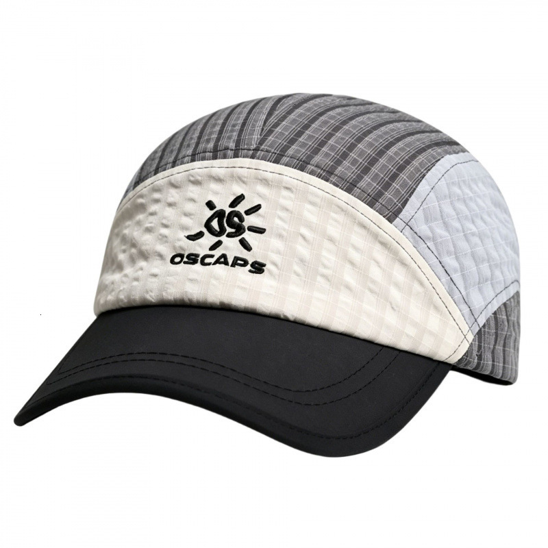 American Retro Plaid Color-Block Embroidered Baseball For Men, Summer Thin Quick-Dry Outdoor Sun Protection Visor Cap Luxury Cap Brand Designer Hat