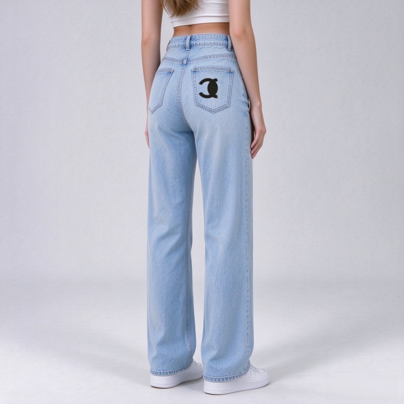 womens jeans designer High waisted denim pants brand style Vintage Washed Classic straight elastic trousers Fashion Streetwear Blue Black Pant luxur