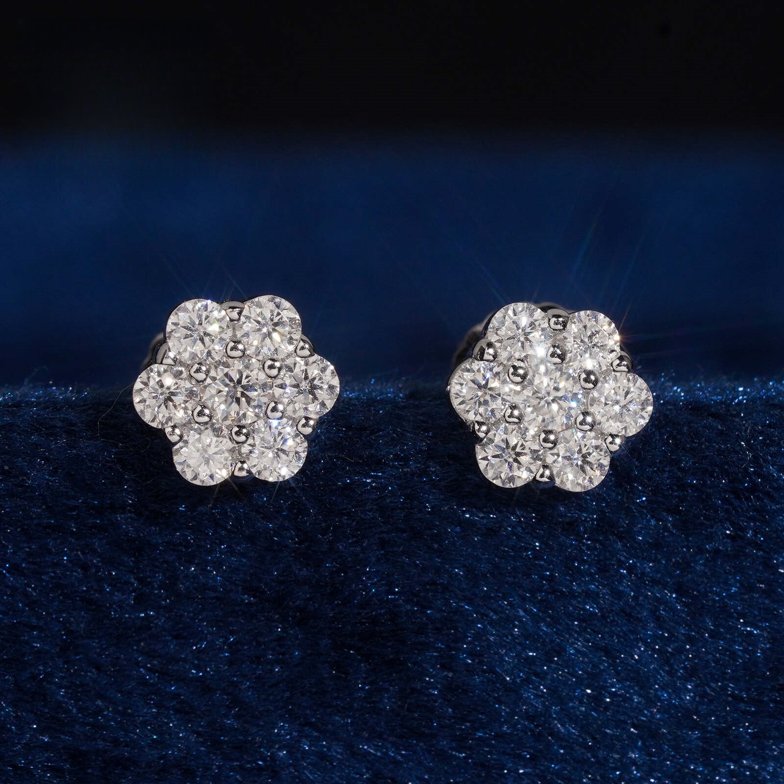 GRA exclusive 6MM moissanite flower S925 silver hip-hop earrings in stock one-piece drop shipping