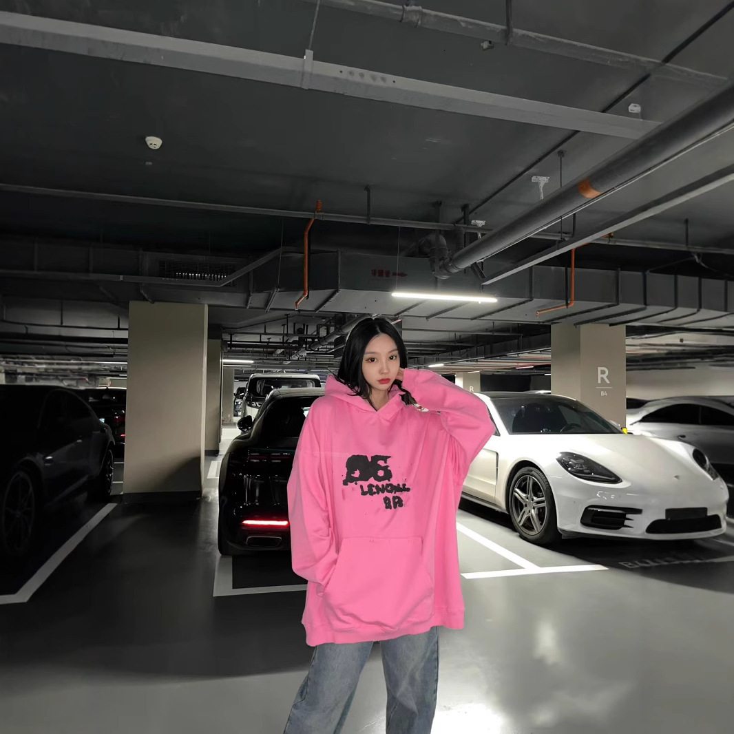 High Version B Brand New BB designer luxury Hand-painted Graffiti Long-sleeve Hooded Sweatshirt Handmade Distressed Effect Loose Fit Hoodie