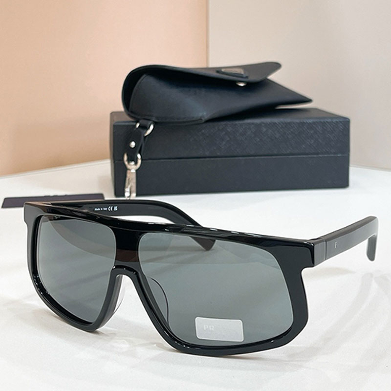 Mens Oversized Mask Sunglasses PR D21S Designer Women Acetate Black Full Frame Gray lenses Outdoor Sports Camping Cycling Sunglasses