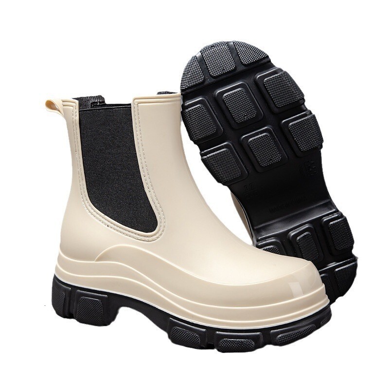 Asgard Women's Summer Non-Slip Waterproof Rubber Mid-Calf Garden Platform Boots Outdoor Lady Lightweight Rain Shoes