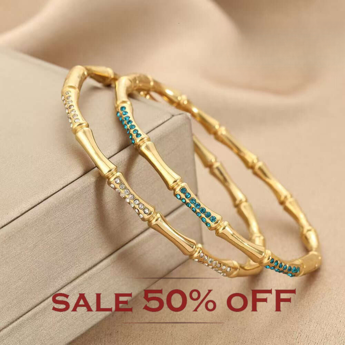 2026 New A2 Jewelry Women's Bamboo Knot Diamond Encrusted Gold Plated Stainless Steel Bangle Bracelet High perfume End Niche Temperament cologn