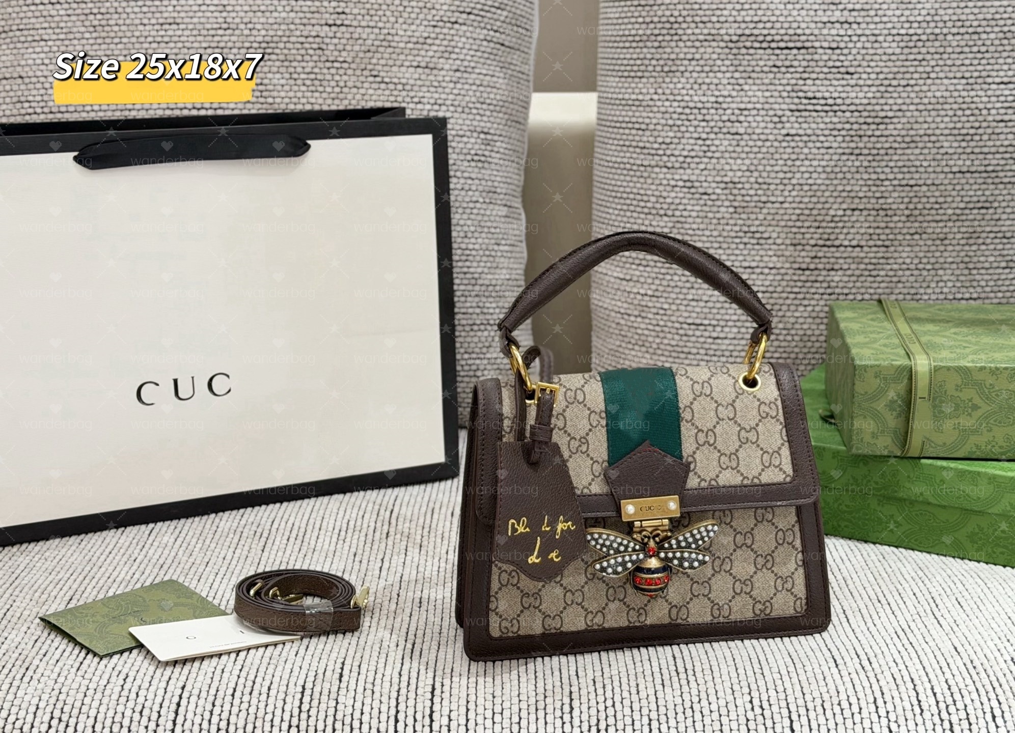 Designer bag Montaigne Bb top handle shoulder bag Vintage canvas brown calfskin Handbag Embossed Flower Bee Messenger Shoulder Bags Luxury Bag tote