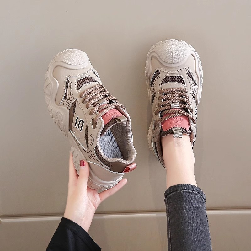Women's Chunky Sole Sneakers Casual Outdoor Sports Shoes Breathable Mesh Running Walking Shoes