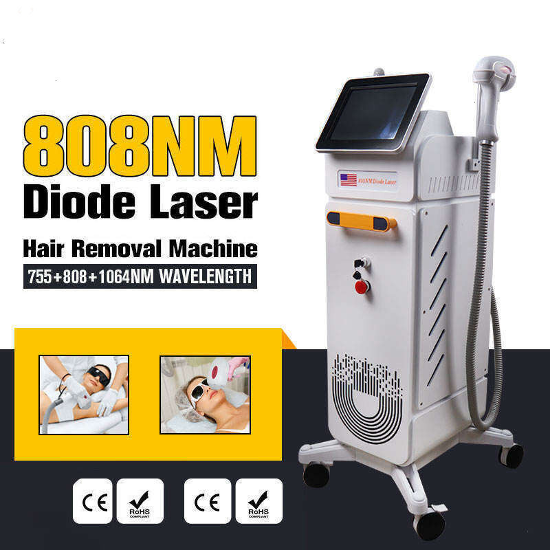 Powerful Permanent Pain-Free 808Nm Diode Laser Hair Removal Laser Tattoo Removal Machine With 3 Waves 755 808 1064Nm Skin Rejuvenation Whitening