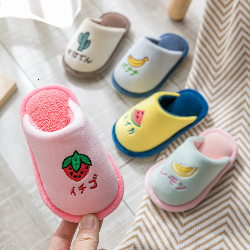 Kids Home New Children Fall Winter Cotton Slippers Warm Thick Shoes For Girls and Boy J261019