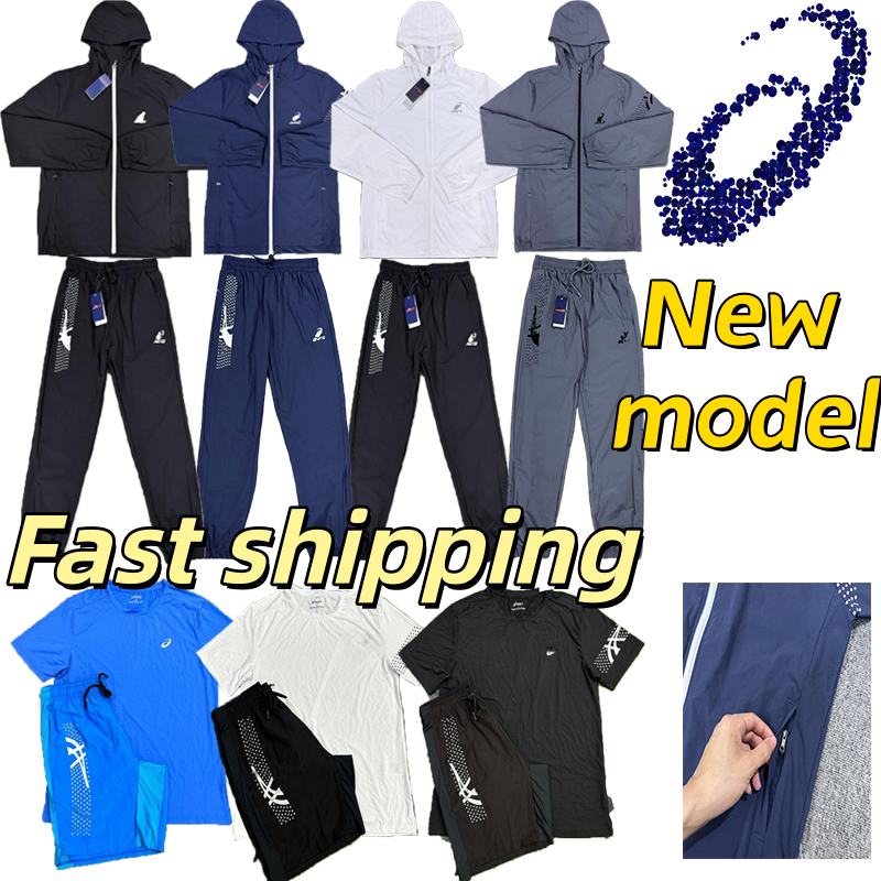 asicsly tracksuit New Quick drying fitness suit Full zip jacket lightweight sports hoodie sports pants Night reflective logo jacket Suitable for cas