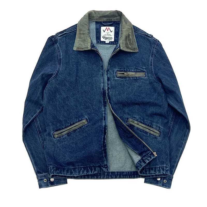 Outstanding American Khartoum Retro Loose Work Jacket Vintage Detroit Denim Coat Youthful Popular Cotton Long Sleeve Zipper C... T261019