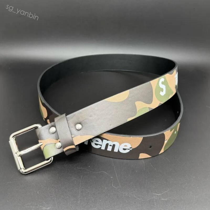 Men Women Camouflage Print PU Leather Streetwear Letter Logo Pin Buckle Waist Belt Hip Hop Y2K Fashion Jeans Decor Waistband Unisex Daily Accesso