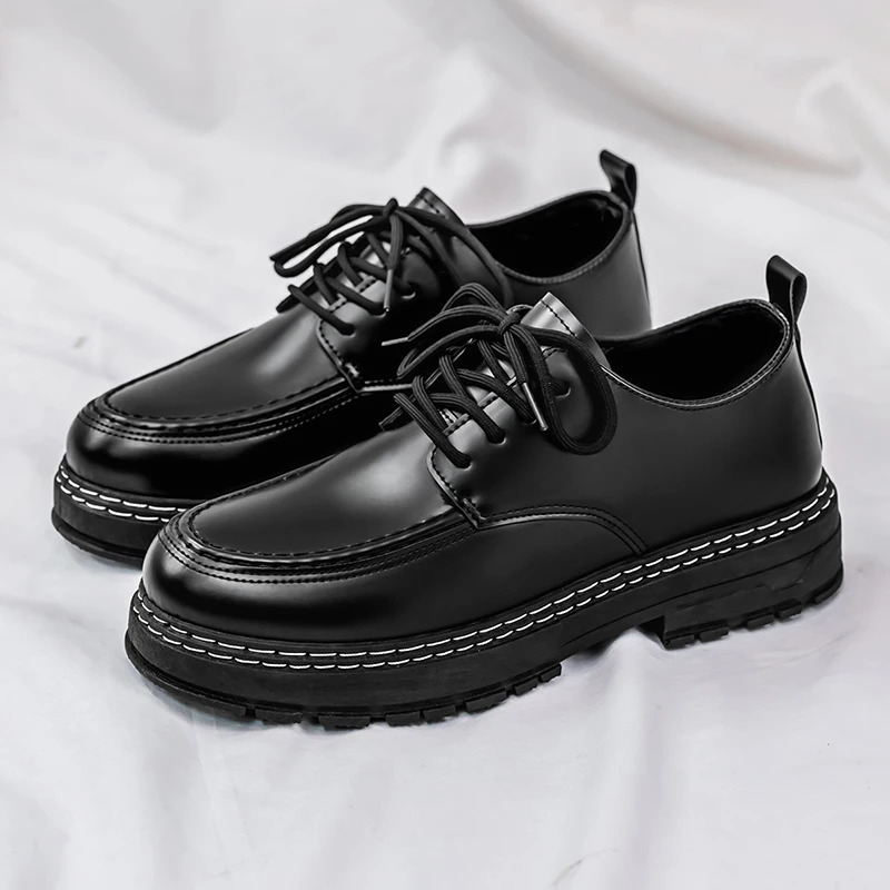 Men's Casual Loafers Black Fashionable Dress Shoes Elegant Formal Footwear Comfortable Slip-On Footgear 261019