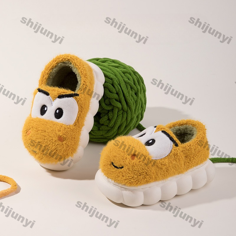 Children's Cotton Winter Fashion Warmth Cartoon Plush Warm Shoes Cute Baby Soft Soled Anti Slip Indoor House Slippers J261019