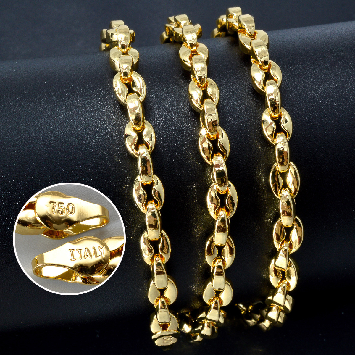 Best-selling vintage Italian 750 copper 18k gold-plated pig nose necklace for women, exquisite clavicle chain pendant