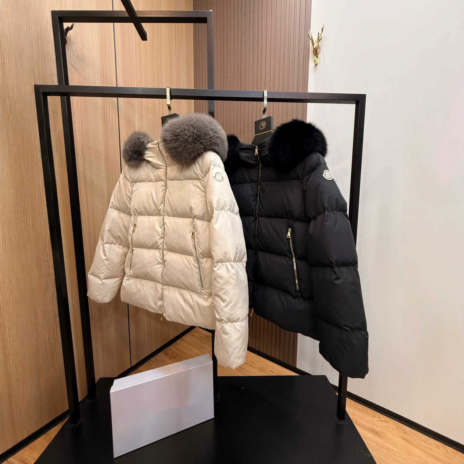 designer Women's Down & Parkas High quality Korean 26 autumn/winter fox fur collar hooded down jacket for women VLLE