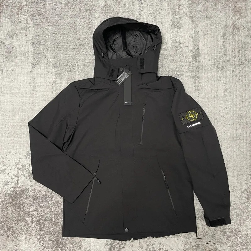 Trendy luxury stone hooded spring and autumn workwear men's jacket new long sleeved fashion brand waterproof jacket ab