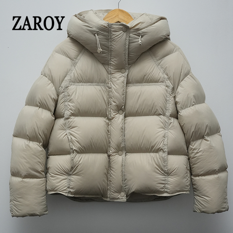 ZAROY Women Winter Jacket Thicken Warm Hooded Cotton Parkas Korea Solid Versatile Casual Short Coat Snow Outerwear 260923
