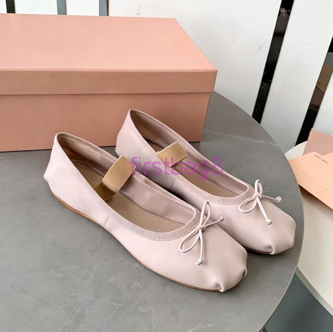 Designer Luxury Sandals Mary Jane Flat Loafers Dress Shoes Satin Ballet Butterfly Bow Single Women's New Round Toe Flat Shoes Free Shipping 5A6