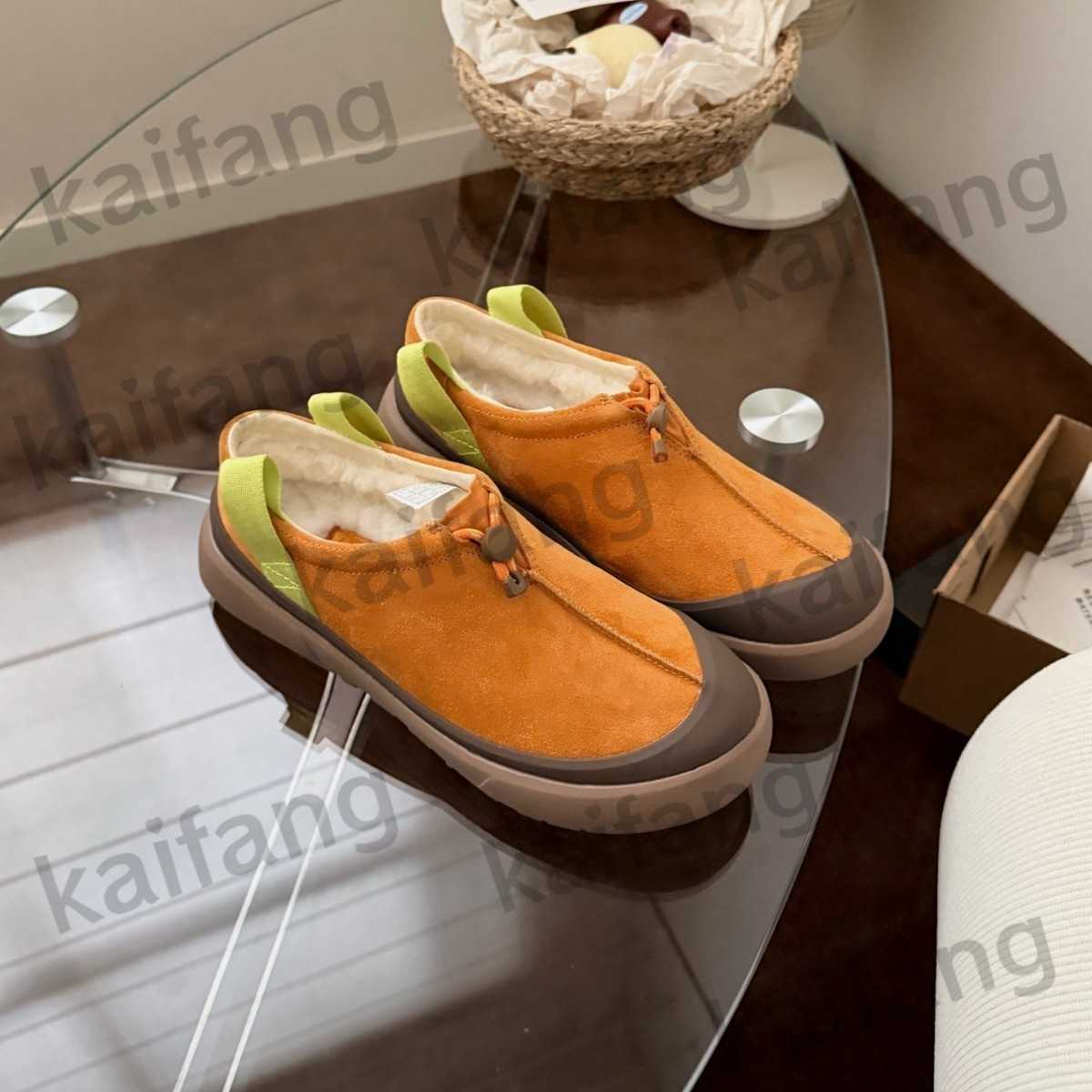 unisex snow boots, outdoor slip-on wool short boots, fleece-lined and thickened for warmth