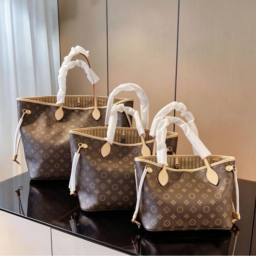 Monogramme de luxe 2 pièces sac fourre-tout en cuir véritable grande capacité sac à bandoulière mode dame sac à main femmes shopping quotidien bu