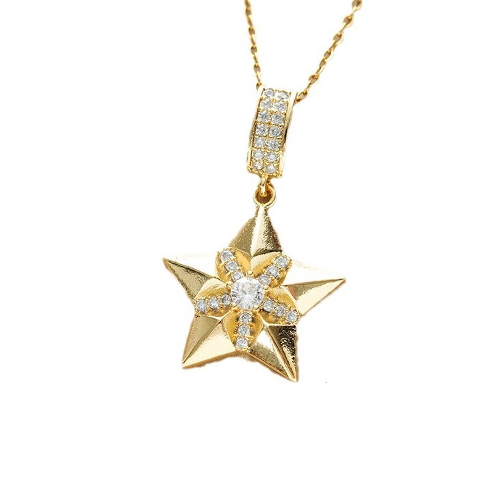 Luxury Brand Designer Jewelry Steel European And American Summer New Five-Pointed Necklace Pendant, Fashionable Star Design, Non-Fading Clavicle Lux
