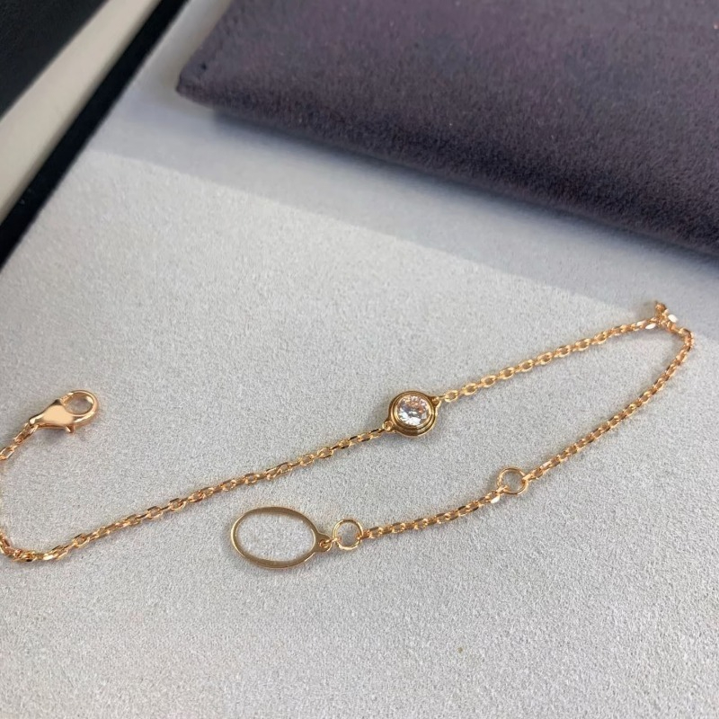 Designer Style CNC Crafted Bubble Disc Bracelet Single High Prong Set Cubic Zircon Minimalist Light Luxury Jewelry for Women
