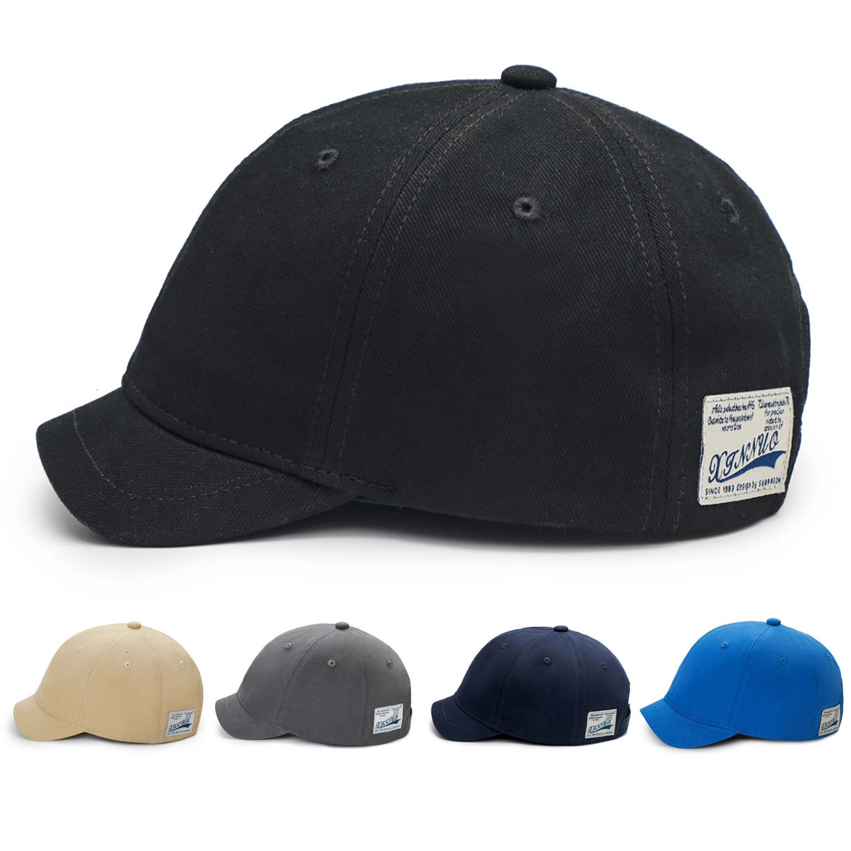 2026 New Short Brim Cotton Baseball Cap Men Women Casual Vintage Dad Hat Adjustable Trucker Style Low Profile Caps Nylon Fastener Tape260424bj Free