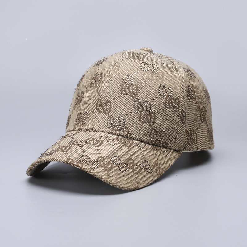Full-Diamond Small Hard-Brim Baseball Cap, European And American Fashion Printed Letter Curved Brim Sunshade Cap Luxury Cap Brand Designer Hat