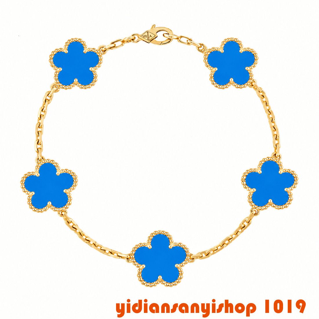 Delicate Clover Flower Bracelet for Women Silver Color Chain with Soft Blue Purple Inlay Look Charms Timeless Fashion Jewelry vanly cliff bracelet