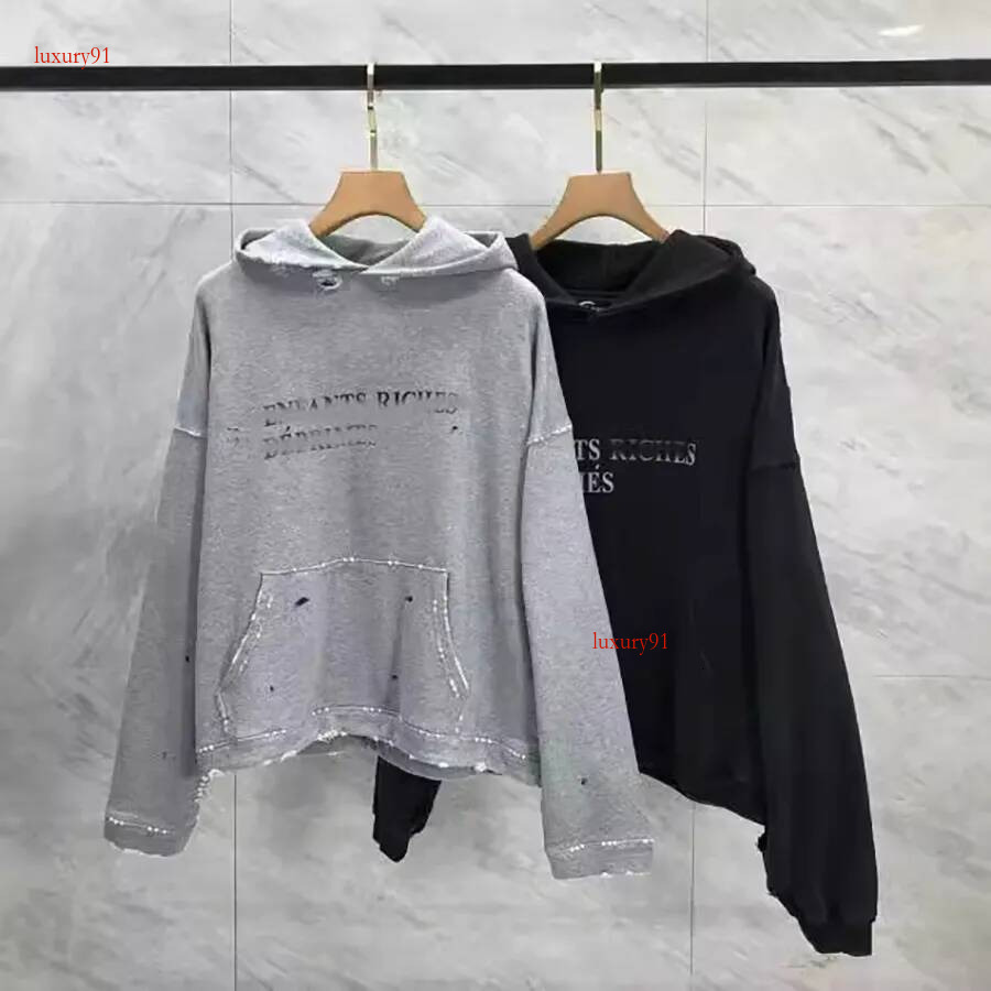 65 Styles Designer Hoodie Men's Sweatshirt Fashion Retro Print High Street Distressed Hole Sweatshirt Unisex Oversized Streetwear Hoodie Jacket