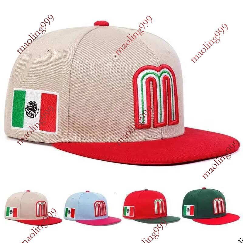 Neutre M lettre drapeau mexicain brodé hip hop pour le printemps et l'automne en plein air réglable baseball décontracté Cs chapeau de protection