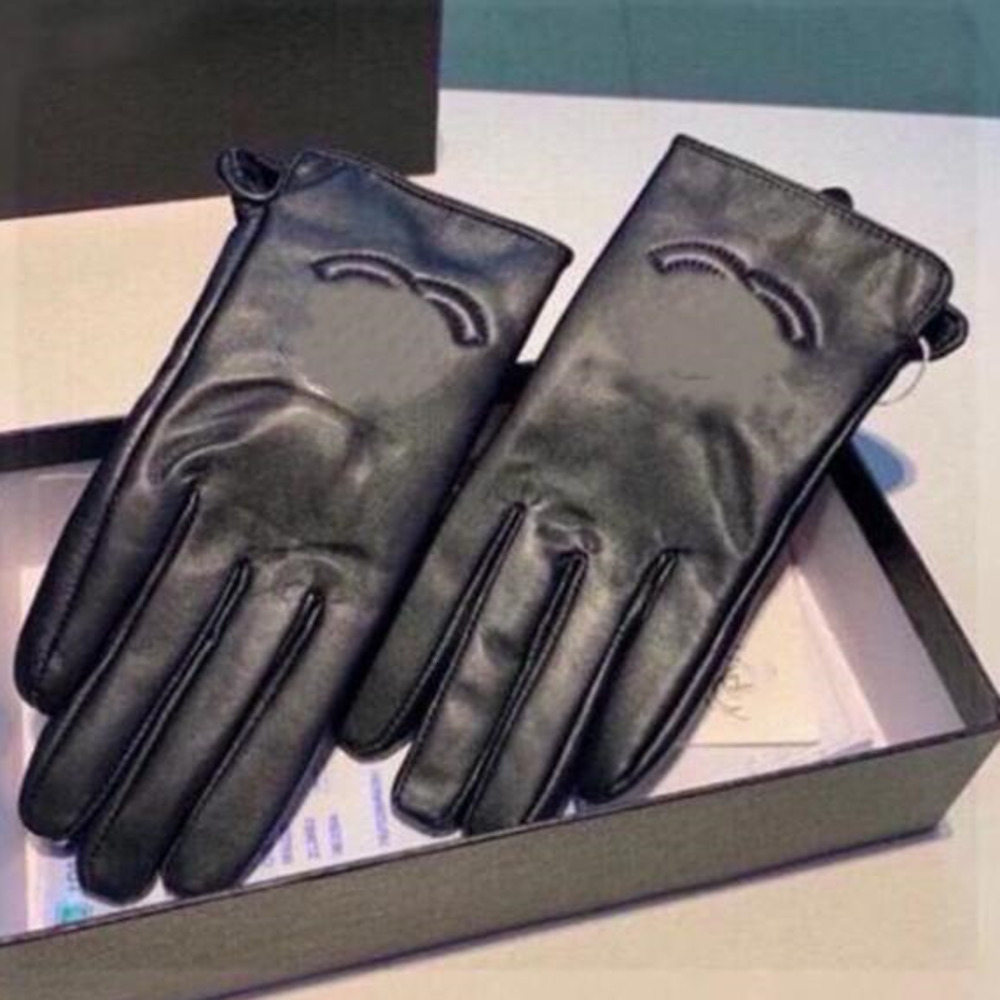 Five Fingers Gloves Fashion Luxury Women Leather Gloves Designer Brand letters Men Sheepskin Touch Screen gloves soft warm winter Five Fingers