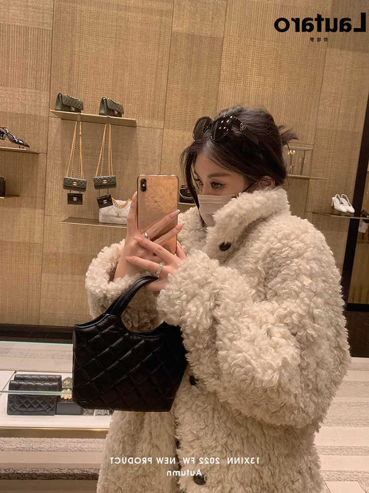 Winter Lautaro Long Loose Casual Soft Thick Warm Fluffy Black Fur Coat Women Stand Collar Hairy Furry Fuzzy Overcoat S2610160CZD