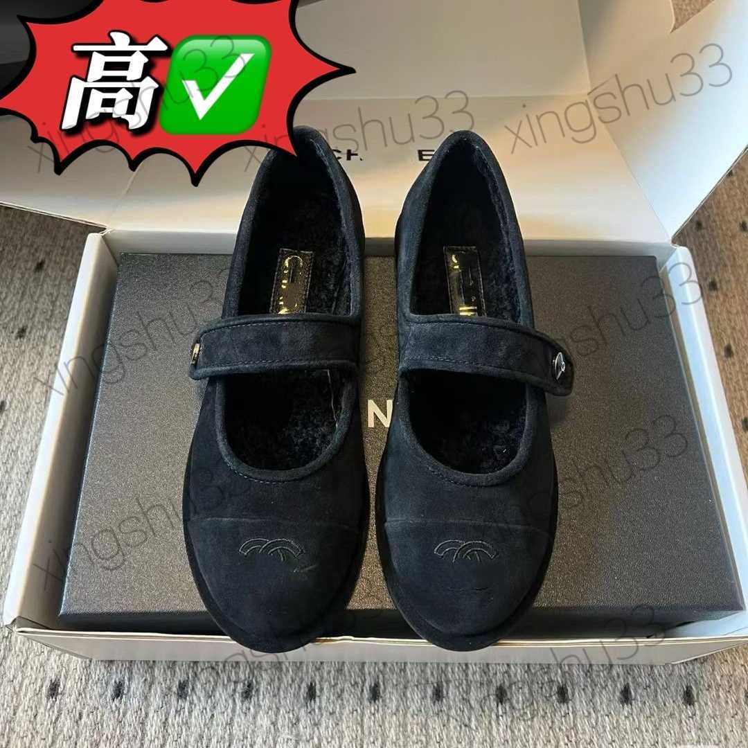 autumn and winter new style, wool-lined for warmth and cold protection, flat, shallow-toe ballet flats