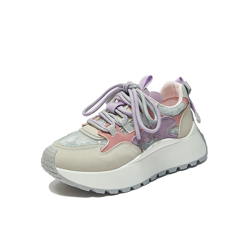 Women's Breathable Platform Sneakers Thick Sole Casual Running Shoes Summer 2025