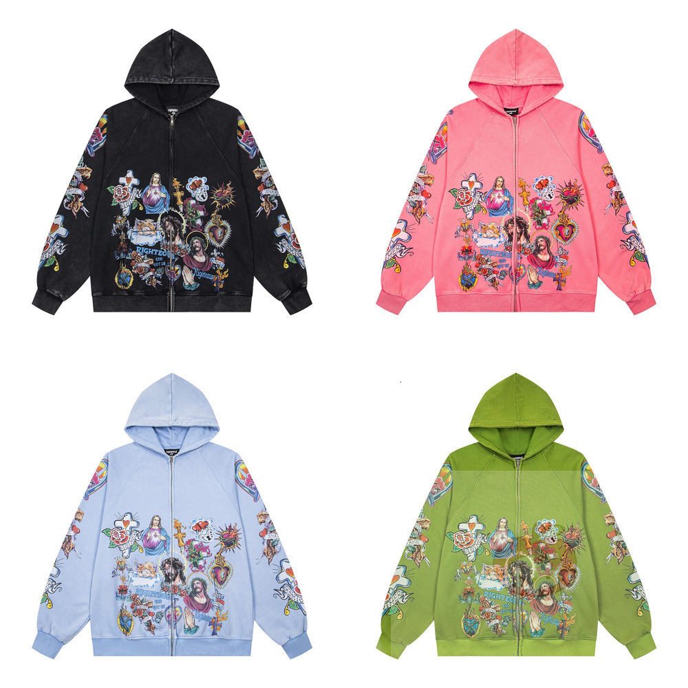2026 ins European and American Wholesale 3D Printed Zipper Sweatshirt Long Sleeve Pullover Hoodie Vintage Jacket Street Fashion Y2K 55