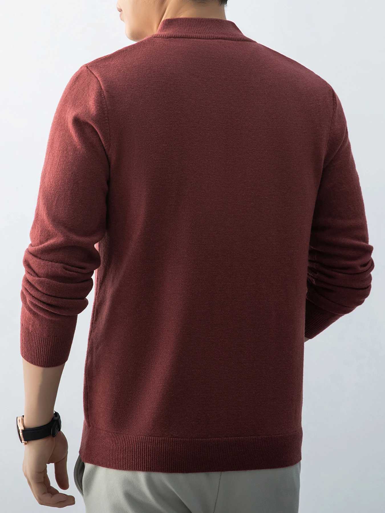 Autumn Spring Men Solid New Color Zipper Knitted Cardigan Elegant Versatile Coat Casual Business Top Ideal Gift for Men M261016