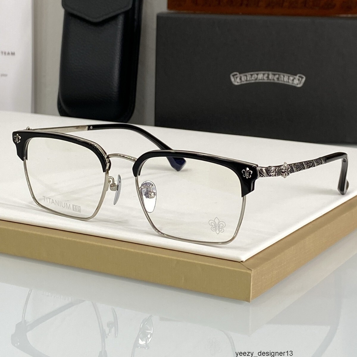designer sunglasses luxury glasses for men women simple fashion versatile titanium eyeglass frame and casual person chrime''chrome'&#