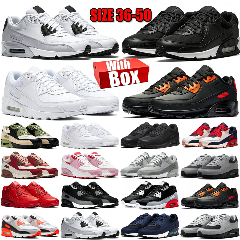 Designer 90 90s shoe men women Cushion Sports 90 Sneakers chaussure Classic Retro Trainers University Red Triple Black White sneakers Grey pink red