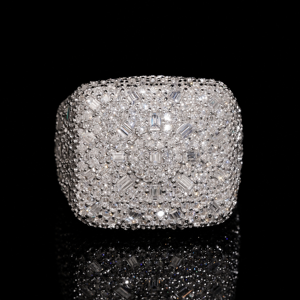 New Fashion Men Women Luxury Moissanite Ring Top Quality 925 Sterling Silver Full VVS Moissanite Diamond Flower Ring for Party Wedding Nice Gift Siz