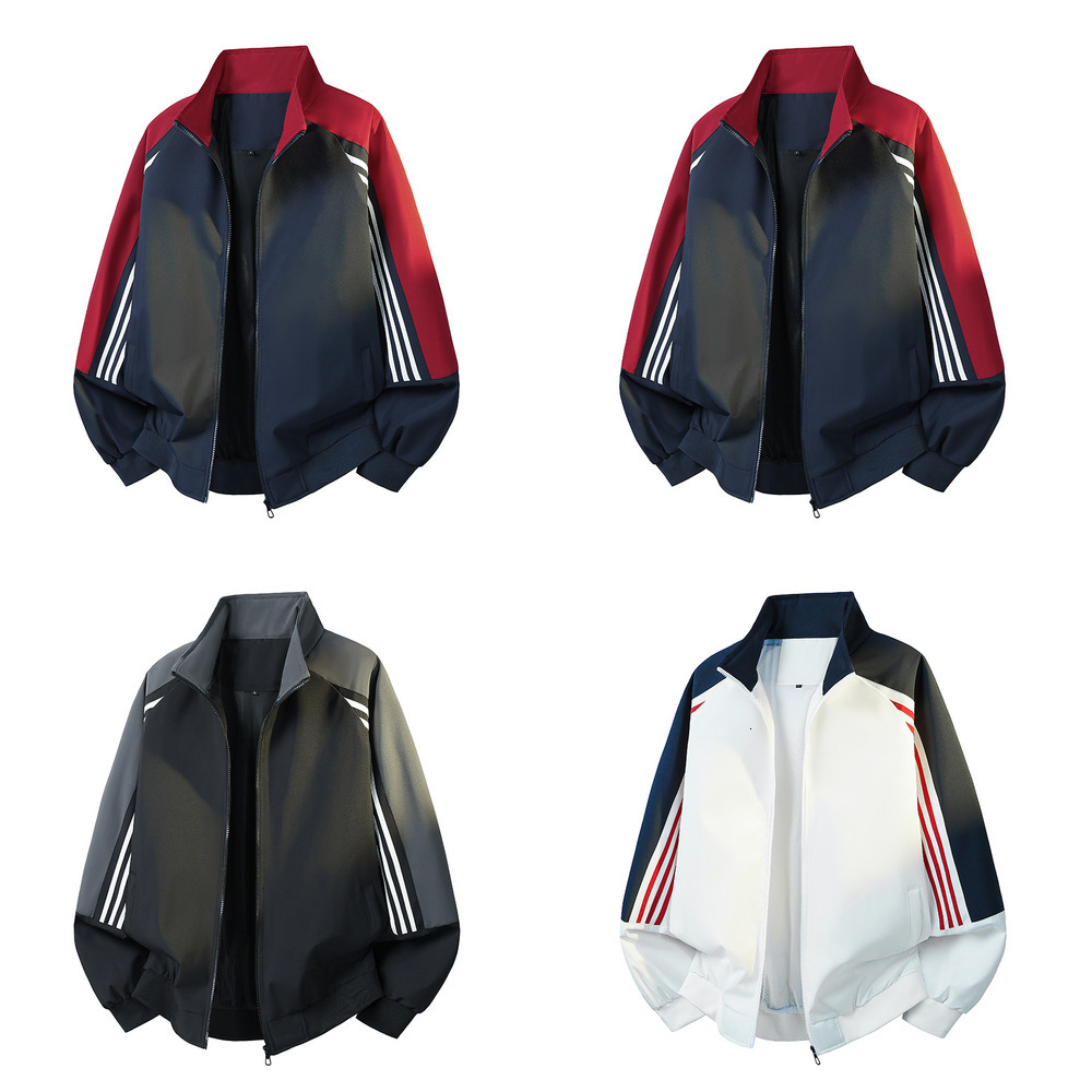 New spring and autumn fashion design jacket, versatile stand-up collar casual outerwear, 75D double-weave, matte finish, high elasticity