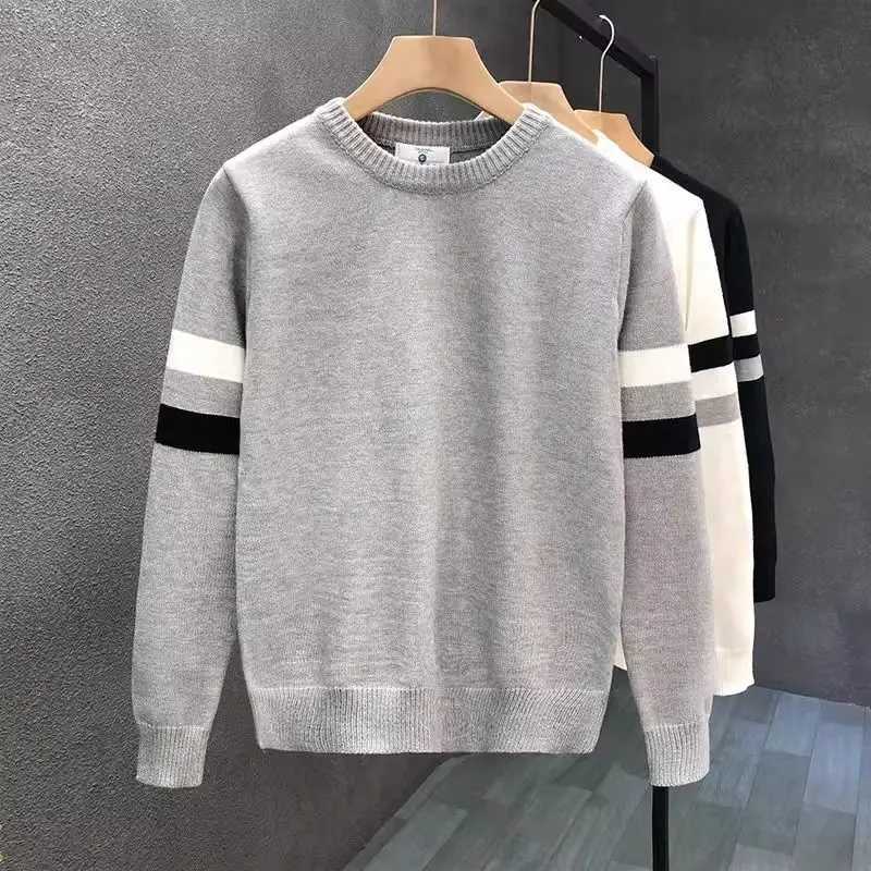 Neck Sweater Knitted Sweater Round Men's Trendy Brand Handsome Autumn and Winter Base Shirt Temperament Slim Body Clothes M261016