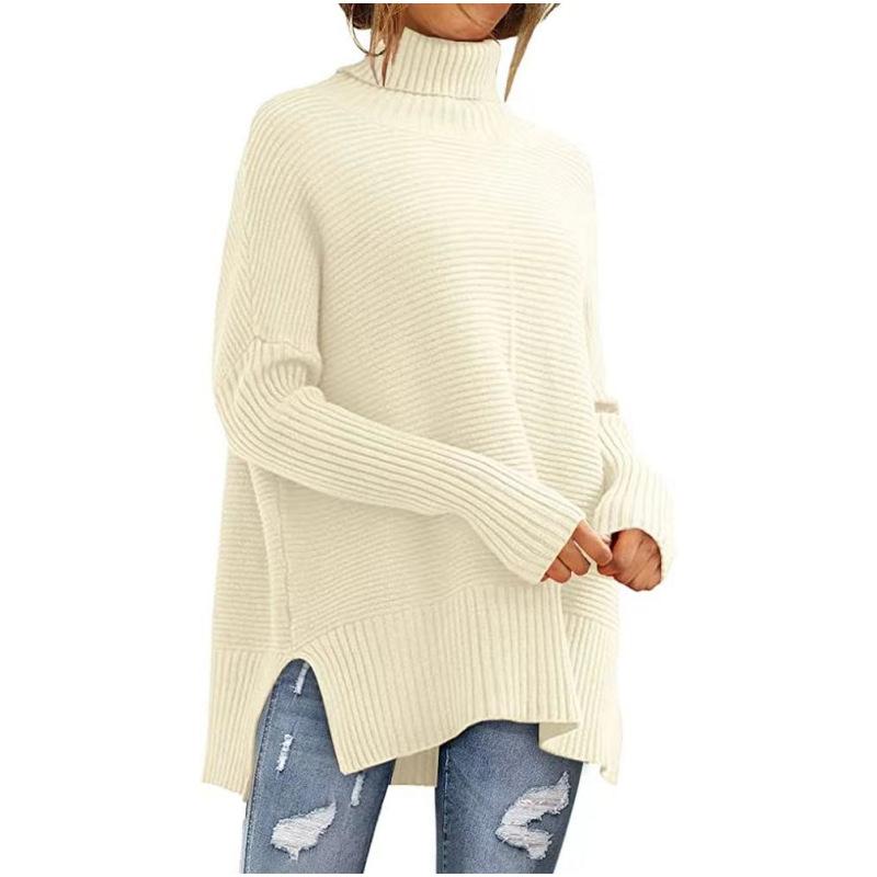 Designer Women's Turtleneck Sweater Batwing Long Sleeve Loose Pullover Knit Top Casual Fall Winter Elegant