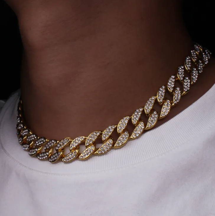 Strip-type Cubic Zircon Iced Out Hip Hop Bling Chains Mens Jewelry Necklaces Fashion Tennis Miami Cuban Link Chain Necklace