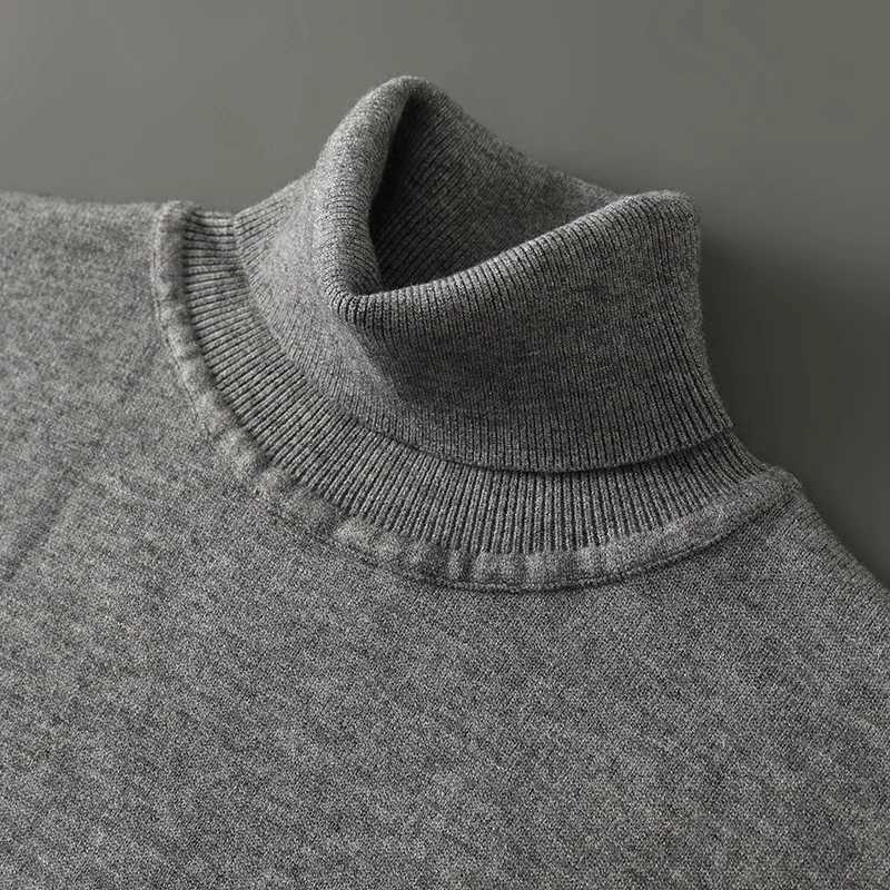 Sweater Men Cashmere Pullover Turtleneck Autumn Winter Warm Solid Knitted Sweaters Business Casual Long Slve Tops Pull Hommes M261016