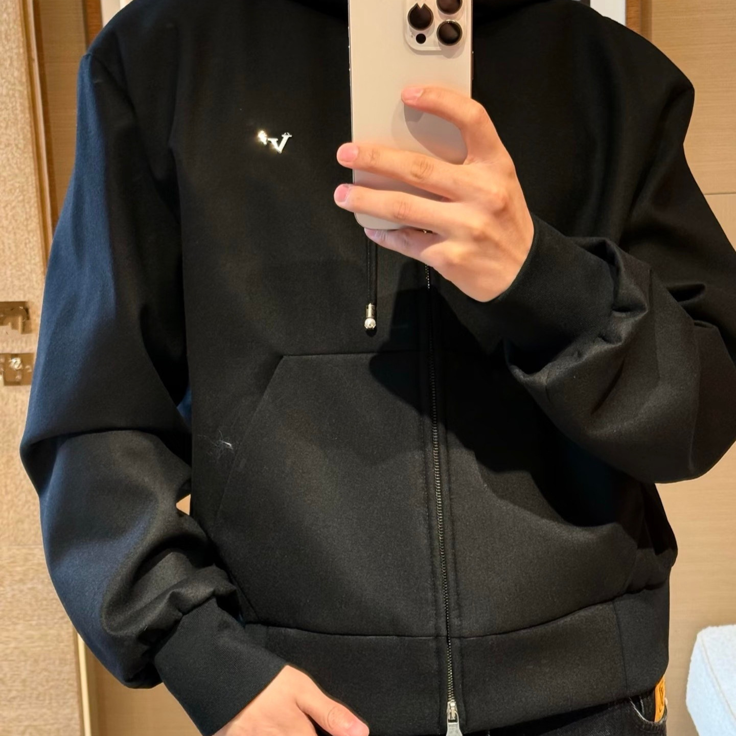 Cross-border high-end brand, new autumn collection: designer luxury metallic micro-logo zipper casual hoodie jacket