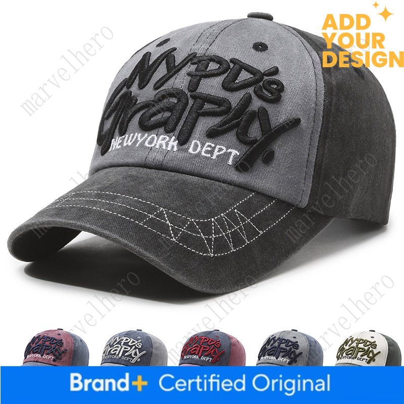 Washed Vintage Baseball With Letter Embroidery Sun Shading Street Style Retro Women Personalized Trendy Cap For Men European And American Fashion