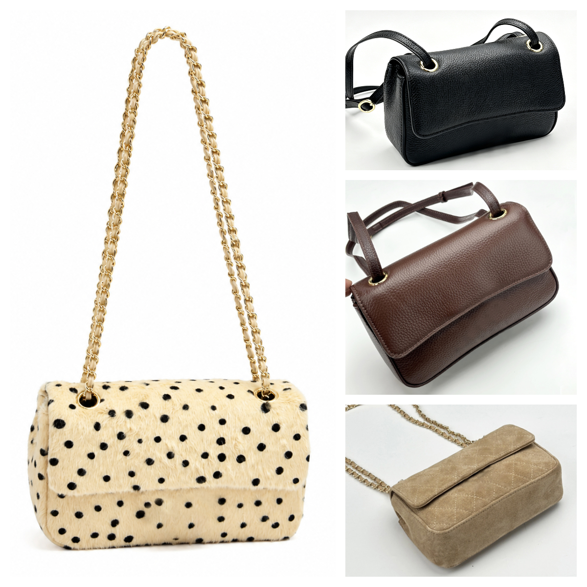 26B Mini Maxi Bag Leopard Fluffy Flap Bag Designer CF Chain bag Polka Dot Fluffy Fur Bag Suede Horizontal Classic Flap Bag Underarm Shoulder Bag Rec