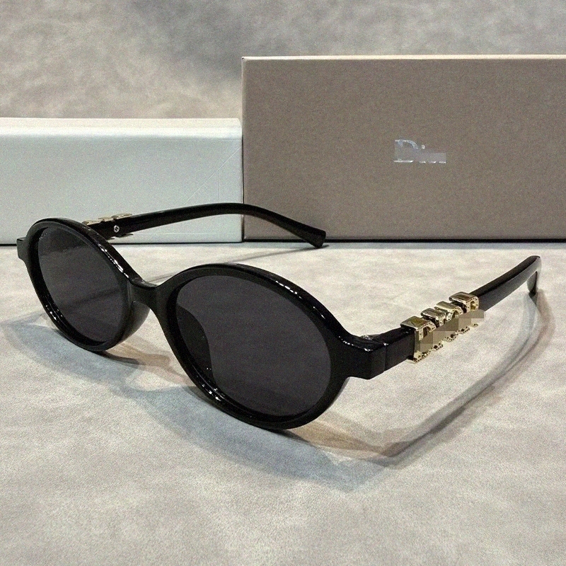 D Oval designer Sunglasses Letter metal men women designer sunglasses fashion anti UV eyewear outdoor High end glasses V8bu#