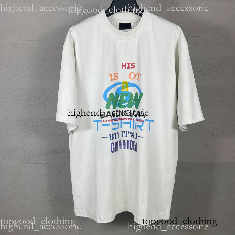 New blinciaga T Shirts Shirt Designer Ba len ci aga T Shirts Breathable cotton plus size top tees Fashionable casual luxurious Men's Clothing B